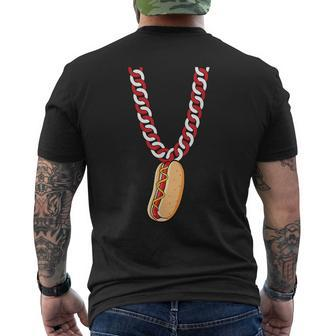Hot Dog 4Th Of July Funny Necklace Patriotic Food Lover Patriotic Funny Gifts Mens Back Print T-shirt | Mazezy AU