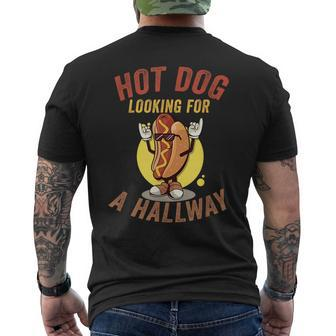 Hot Dog Looking For A Hallway Quote Hilarious Men's T-shirt Back Print - Seseable