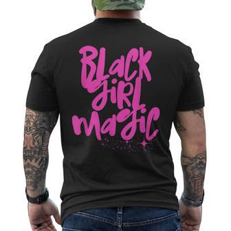 Hot Pink Black Girl Magic Stars Melanin Black Queen Woman Mens Back Print T-shirt | Mazezy