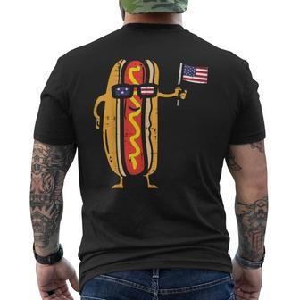 Hotdog Sunglasses American Flag Usa Funny 4Th Of July Fourth Mens Back Print T-shirt - Monsterry UK