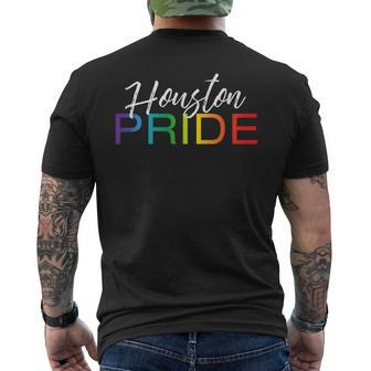 Houston Pride Cute Gay Pride Month Gift Mens Back Print T-shirt | Mazezy