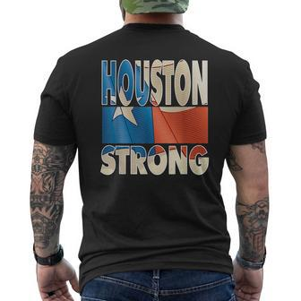 Houston Strong Pride Proud Texan Houston Image Texas Flag Mens Back Print T-shirt | Mazezy