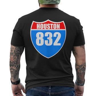 Houston Texas Interstate 45 Pride Represent 832 Area Code Men's T-shirt Back Print | Mazezy