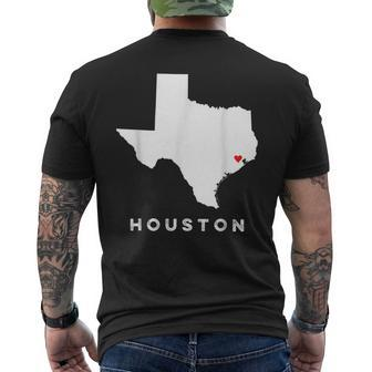 Houston Texas Love And Pride Mens Back Print T-shirt | Mazezy