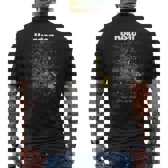 Houston Texas Street Map Hometown Pride Souvenir Mens Back Print T-shirt | Mazezy