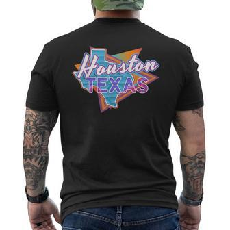 Houston Texas Vintage Retro Throwback Men's T-shirt Back Print | Mazezy