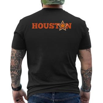 Houston Vintage Retro Star Colors Mens Back Print T-shirt | Mazezy