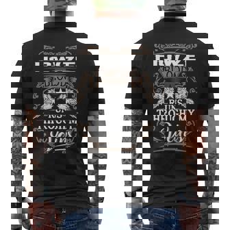Howze Name Gift Howze Blood Runs Through My Veins Mens Back Print T-shirt - Seseable