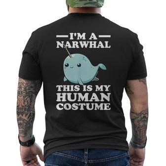 This Is My Human Costume I'm A Narwhal Halloween Toddler Men's T-shirt Back Print | Mazezy