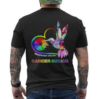 Hummingbird Whatever Color Cancer Sucks Fight Cancer Ribbons Mens Back Print T-shirt - Monsterry DE