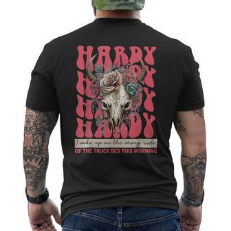 Humor Hardy I Woke Up On The Wrong Side Of The Truck Bed Men's T-shirt Back Print - Monsterry