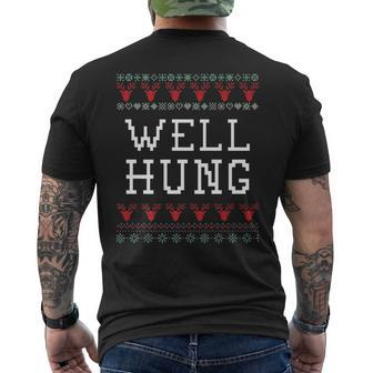 Well Hung Holiday Ugly Christmas Sweater Men's T-shirt Back Print - Monsterry AU