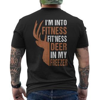 Hunting- I'm Into Fitness Deer Freezer Hunter Dad Men's T-shirt Back Print - Seseable