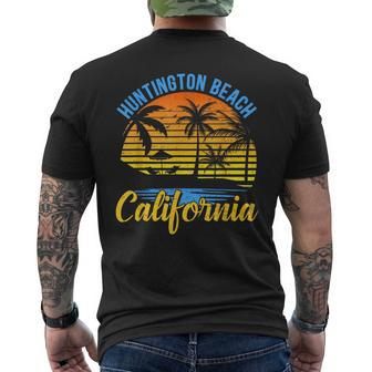 Huntington Beach Summer Vacation Tropical California California Gifts And Merchandise Funny Gifts Mens Back Print T-shirt | Mazezy