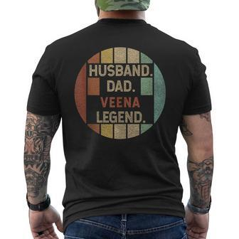 Husband Dad Veena Legend Vintage Fathers Day Men's T-shirt Back Print | Mazezy