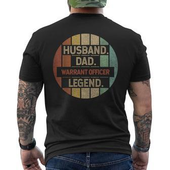 Husband Dad Warrant Officer Legend Vintage Mens Back Print T-shirt - Seseable