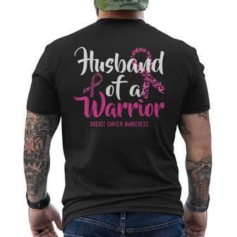 Husband Of A Warrior Breast Cancer Awareness Month Support Men's T-shirt Back Print - Monsterry