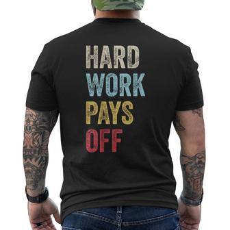 Hwpo Gym Workout Motivational Quote Hard Work Pays Off Mens Back Print T-shirt | Mazezy