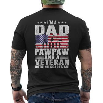 I Am A Dad A Pawpaw And A Veteran Fathers Day Mens Back Print T-shirt | Mazezy CA