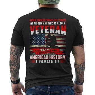I Am A Dad Grandpa And A Veteran Nothing Scares Me Usa 106 Mens Back Print T-shirt - Monsterry UK