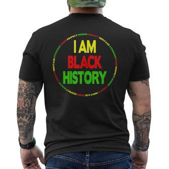 I Am Black History Month - African American Pride Honor Mens Back Print T-shirt | Mazezy