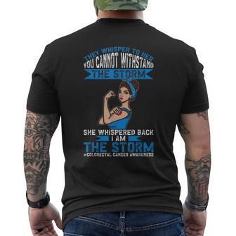 I Am The Storm Colorectal Cancer Awareness Mens Back Print T-shirt - Seseable