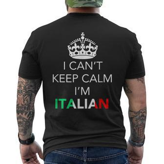 I Cant Calm Keep Im Italian Mens Back Print T-shirt | Mazezy