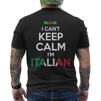 I Cant Keep Calm Im Italian - Unisex Mens Back Print T-shirt | Mazezy