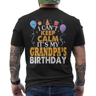 I Cant Keep Calm Its My Grandpas Birthday Balloon Mens Back Print T-shirt | Mazezy