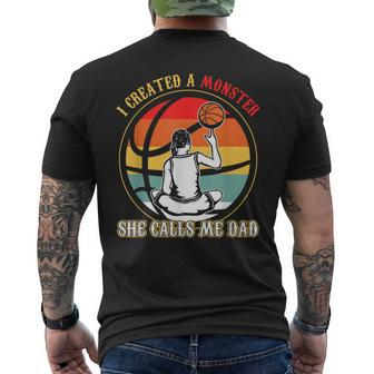 I Created A Monster She Call Me Dad Basketball Mens Back Print T-shirt | Mazezy
