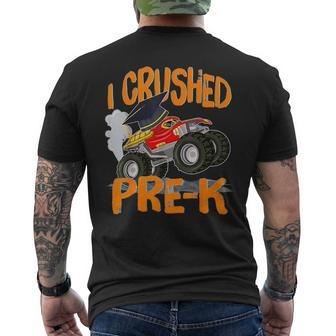 I Crushed Pre-K Monster Truck Graduation Last Day Of School Mens Back Print T-shirt - Seseable