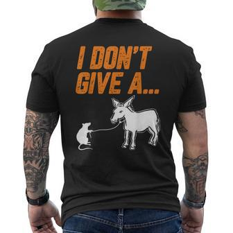 I Dont Give A Rats Ass Mens Back Print T-shirt | Mazezy