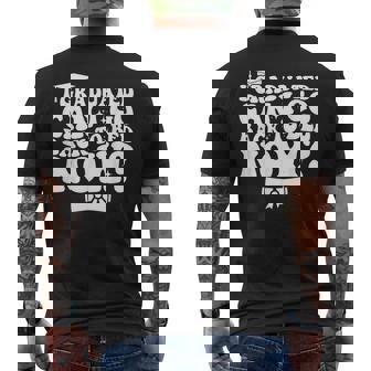 I Graduated Can I Go Back To Bed Now Graduation Retro Groovy Mens Back Print T-shirt - Thegiftio UK