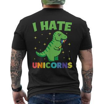 I Hate Unicorns  With Dinosaur Dinosaur Funny Gifts Mens Back Print T-shirt