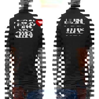I Heart Emo Girls Funny Quote Red Heart Emo Girl Style Mens Back Print T-shirt - Thegiftio