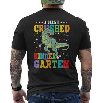 I Just Crushed Kindergarten Dinosaur Trex Monster Truck Mens Back Print T-shirt - Seseable