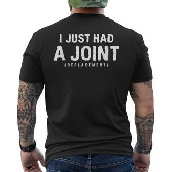 I Just Had A Joint Replacement Hip Replacement Recovery Mens Back Print T-shirt - Seseable