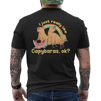 I Just Really Like Capybaras Ok Capybara Lover Funny Mens Back Print T-shirt | Mazezy