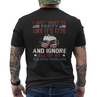I Just Want To Party Like Its 1776 Shirt 4Th Of July Shirt Independence Day Shirt - Womens V-Neck Mens Back Print T-shirt - Monsterry