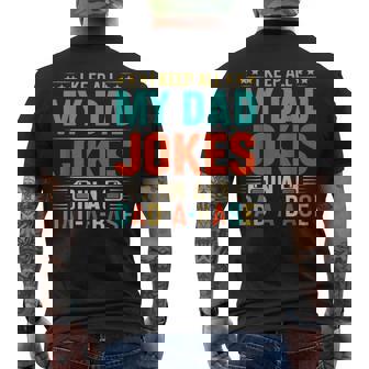 I Keep All My Dad Jokes In A Dad-A-Base Fathers Day Funny Mens Back Print T-shirt | Mazezy