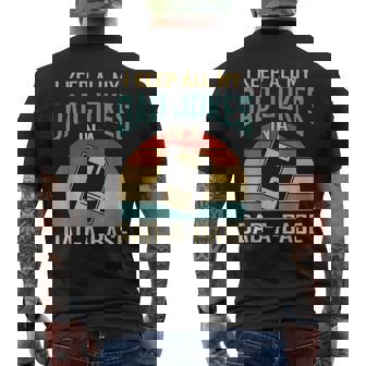 I Keep All My Dad Jokes In A Dad-A-Base Vintage Fathers Day Mens Back Print T-shirt | Mazezy