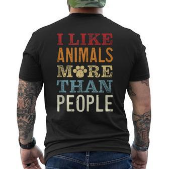 I Like Animals More Than People Funny Vegan Vegetarian Mens Back Print T-shirt | Mazezy AU