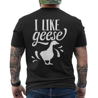 I Like Geese Owner Lover Goose Animal Mens Back Print T-shirt | Mazezy