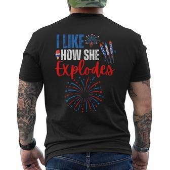 I Like How She Explodes I Like How He Bangs 4Th Of July Men's Crewneck Short Sleeve Back Print T-shirt - Monsterry AU