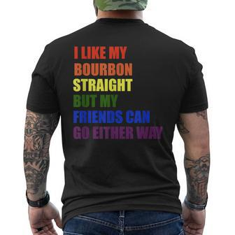 I Like My Bourbon Straight For Gay And Lgbt Pride Mont Mens Back Print T-shirt | Mazezy