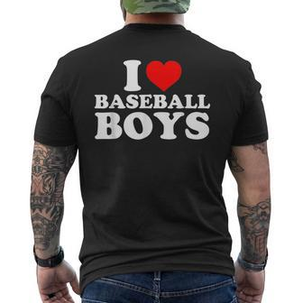 I Love Baseball Boys I Heart Baseball Boys Funny Mens Back Print T-shirt - Seseable