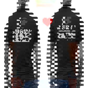 I Love Baseball Boys I Heart Baseball Boys Funny Mens Back Print T-shirt - Seseable
