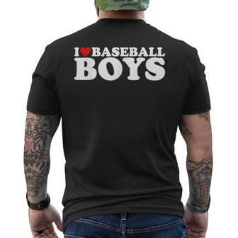I Love Baseball Boys I Heart Baseball Boys Funny Red Heart Mens Back Print T-shirt - Monsterry