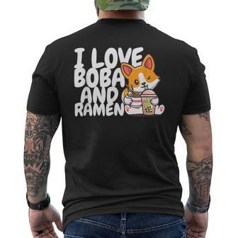 I Love Boba For Milk Tea Lover And Ramen For Food Lover Gift Mens Back Print T-shirt | Mazezy