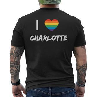 I Love Charlotte Gay Pride Lbgt Mens Back Print T-shirt | Mazezy